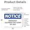 Signmission Emergency Equipment Shut Down Off Only, 24 in W x Rectangle, Vinyl Decal OS-2PACK-NS-D-1824-L-11785 - alternate 2